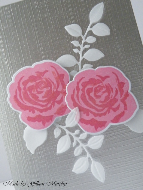 AN rose  silver card detail